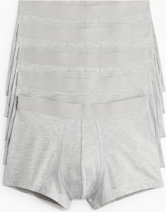H&M 5er-Pack Kurze Trunks mit Lycra - Grau