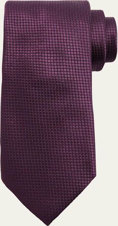 Ermenegildo Zegna Mens Micro-Geometric Jacquard Silk Tie