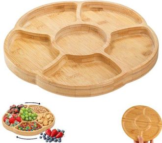 OEM Frutero, Bol Para Aperitivos, Color Madera Natural, Bol De Bamb&uacute;, Bol Redondo Para Alimentos, Bol Giratorio De Bamb&uacute;, Bol De Bamb&uacute; Para Servir