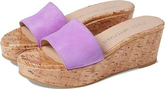 Stuart Weitzman Summer Sandals Womens US 10B Purple Leather Wedge Heel KHD2150