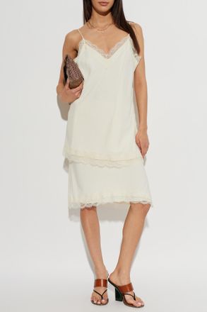 R&oacute;he Skirt With Lace Trim, Womens, Cream