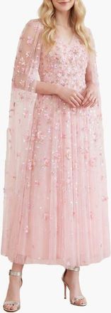Needle & Thread Dahlia Ditsy Ankle Gown in Dusk Pink at Nordstrom, Size 18