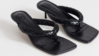 Topshop Emily - Sandali infradito neri con tacco medio a spillo-Nero