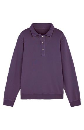 Fortela Hunting Long Sleeve Fleece Jersey Polo Shirt in Violet at Nordstrom, Size Large Eu