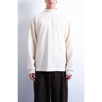 Topman Mock Neck T-Shirt in Ecru at Nordstrom, Size Xx-Large