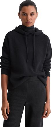 Marc O'Polo Kapuzenpullover MARC OPOLO regular fit aus flauschiger Lambswool, Damen, Gr. XS, deep night blau, Strick, Obermaterial: 100% Schurwolle, regular fit, 