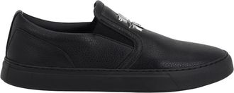Philipp Plein Deer Print Leather Slip On - unisex - Loafers - Zwart - 41 EU - Leer - Schoenen