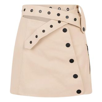 The Mannei Leather Skirts, female, Beige, Size: 3XS Short leather skirt