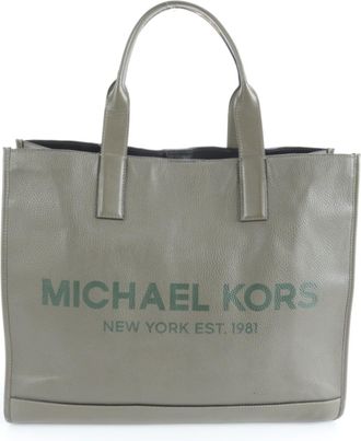 Michael Kors Green Khaki Leather Tote Bag (Pre-Owned)