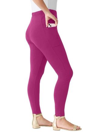 Roaman's Side Pocket Essential Legging in Raspberry at Nordstrom, Size 28