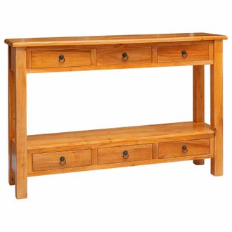 vidaXL Mesa Consola Natural 115 X 32 X 76 Cm Madera De Caoba S&oacute;lida Vidaxl