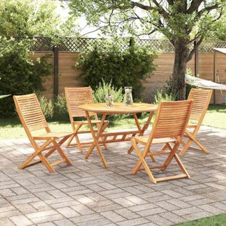vidaXL Conjunto De Comedor De Jard&iacute;n 5 Pcs Marr&oacute;n Vidaxl