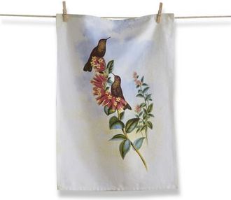 Tag Hummingbird Red Flower Cotton Dishtowel Set for Summer in Multicolored at Nordstrom