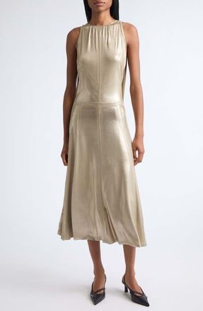 Diesel Fluid Metallic Jersey Midi Dress in Sandy/beige at Nordstrom, Size X-Small