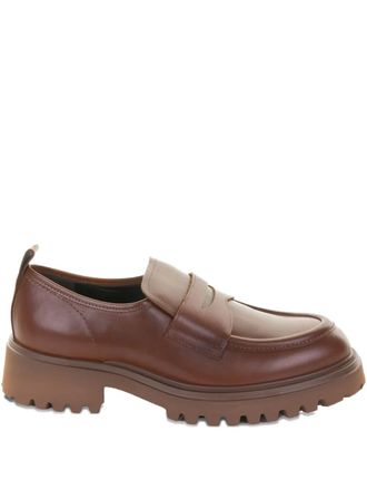 Guglielmo Rotta leather penny-strap loafers - women - Calf Leather/Rubber/Calf Leather - 37 - Brown