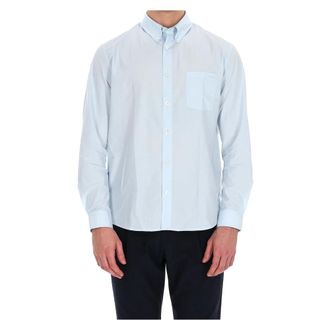 A.P.C. Heldere Blauwe Cam Cot Shirt - Heren - Casual Overhemden - Blauw - S - Katoen - Overhemden