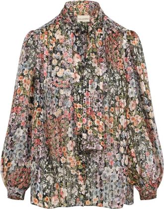Valentino Gedrukt Zijden Shirt - Dames - Overhemden - Veelkleurig - S - Overhemden
