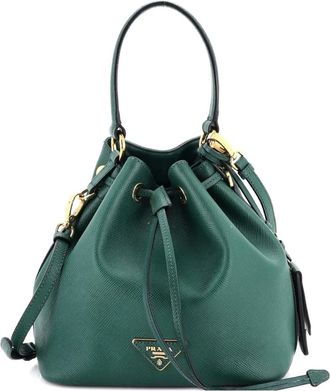 Prada Top Handle Saffiano Leather Small bucket bag - Verde