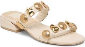 Dolce Vita Farrow Studded Slide Sandal in Cream Leather at Nordstrom Rack, Size 6.5