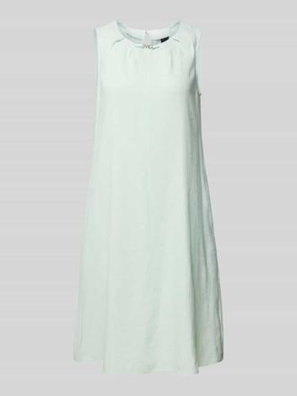 Marc Cain Knielanges Leinenkleid mit Label-Applikation in Mint, Gr&ouml;&szlig;e 40