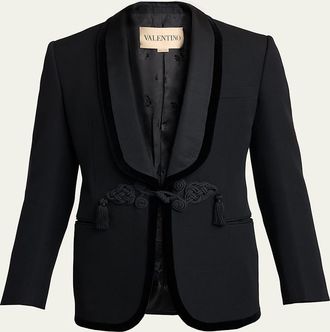 Valentino Garavani Mens Grain de Poudre Toggle-Front Dinner Jacket