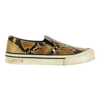 Bally Leory 6304242 Womens Snakeskin-Effect Leather Sneakers