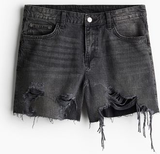 H&M Regular Denim Shorts - Schwarz
