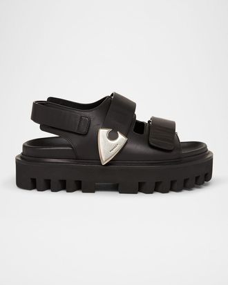 Alexander McQueen Leather Dual-Grip Platform Sandals
