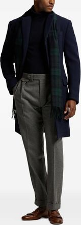 Ralph Lauren Purple Label Sjaal met tartan ruit en franje - Groen