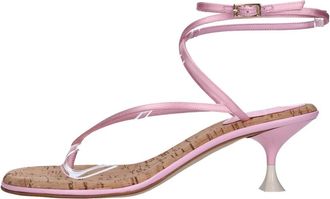 3Juin Tahiti Sandalen - Dames - Sandalen met hakken - Roze - 40 EU - Leer - Schoenen