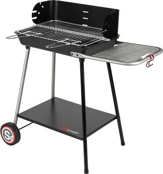 HOME MAISON Barbacoa de carb&oacute;n y le&ntilde;a con repisa en madera