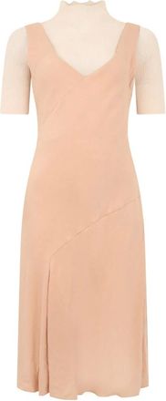Moschino Kleedjes, Dames, Roze, L, Rayon, Vloeiende Midi Jurk