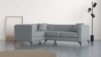 HOME AFFAIRE Ecksofa »MATTHEW L-Form ideal für kleine Räume, Masse B/T/H: 240/167/74 cm« elegantes Designsofa, Steppung im Rücken, incl. Zierkissen