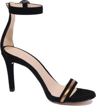 Unisa Bronzen Su&egrave;de Sandaal Wayana Model - Dames - Sandalen met hakken - Zwart - 40 EU - Su&egrave;de - Schoenen
