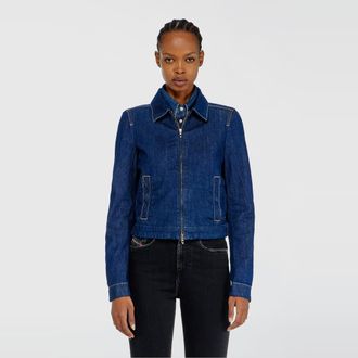 Diesel Coach jacket in rinse denim - Denim Jackets - Woman - Blue