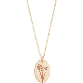 Set & Stones Louise Birth Flower Necklace in Gold/march at Nordstrom
