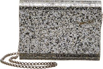Jimmy Choo London Candy Coarse Glitter Acrylic & Leather Clutch