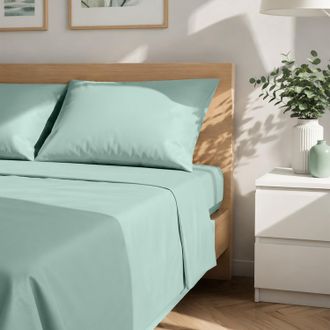 KASANOVA Completo letto matrimoniale tinta unita verde