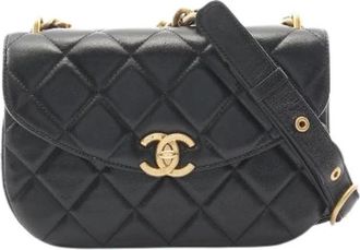 Chanel Pre-owned Matelasse Lambskin Shoulder Bag - Dames - Vintage Schoudertas - Zwart - ONE Size - Leer - Vintage