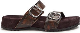 Dries Van Noten Fussbett Leather and Suede Sandals - Tan - 39 (IT39 / UK6)