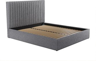 Vente-Unique Canap&eacute; abatible y cabecero SARAH - 160x200 cm - Tela - Gris