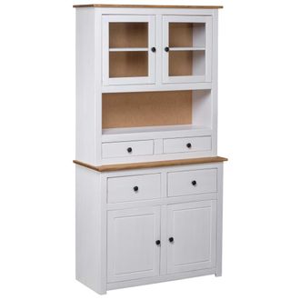 vidaXL Vidaxl - Aparador Madera Maciza Pino Estilo Panam&aacute; Blanco 93x40,5x180 Cm