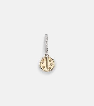 Foundrae Resilience Mini 18kt yellow and white gold single earring with diamonds