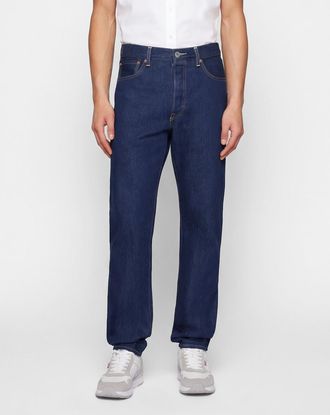 Levi's Blue Tab Straight Fit Cotton Denim Jeans with a Five-Pocket Design
