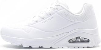 Skechers Womens Uno Stand On Air Sneaker, White Durabuck Mesh, 4.5 UK
