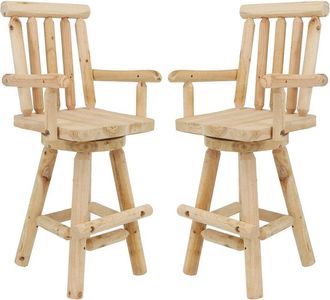 Sunnydaze Log Style Rustic Bar Stool