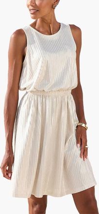 Lascana Womens Metallic Sleeveless Dress in Beige Gold at Nordstrom, Size 12