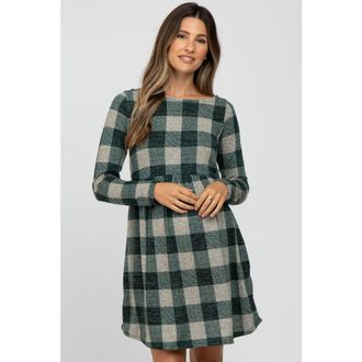 Pinkblush Plaid Knit Dress in Green at Nordstrom, Size X-Large