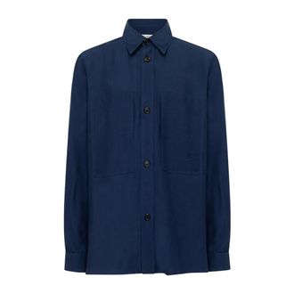 Laneus Linen and Viscose Overshirt - male - Laneus - Casual Shirts - Blue - XL - Shirts
