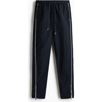 H&M Tapered Track Pants in Navy Blue at Nordstrom, Size X-Small